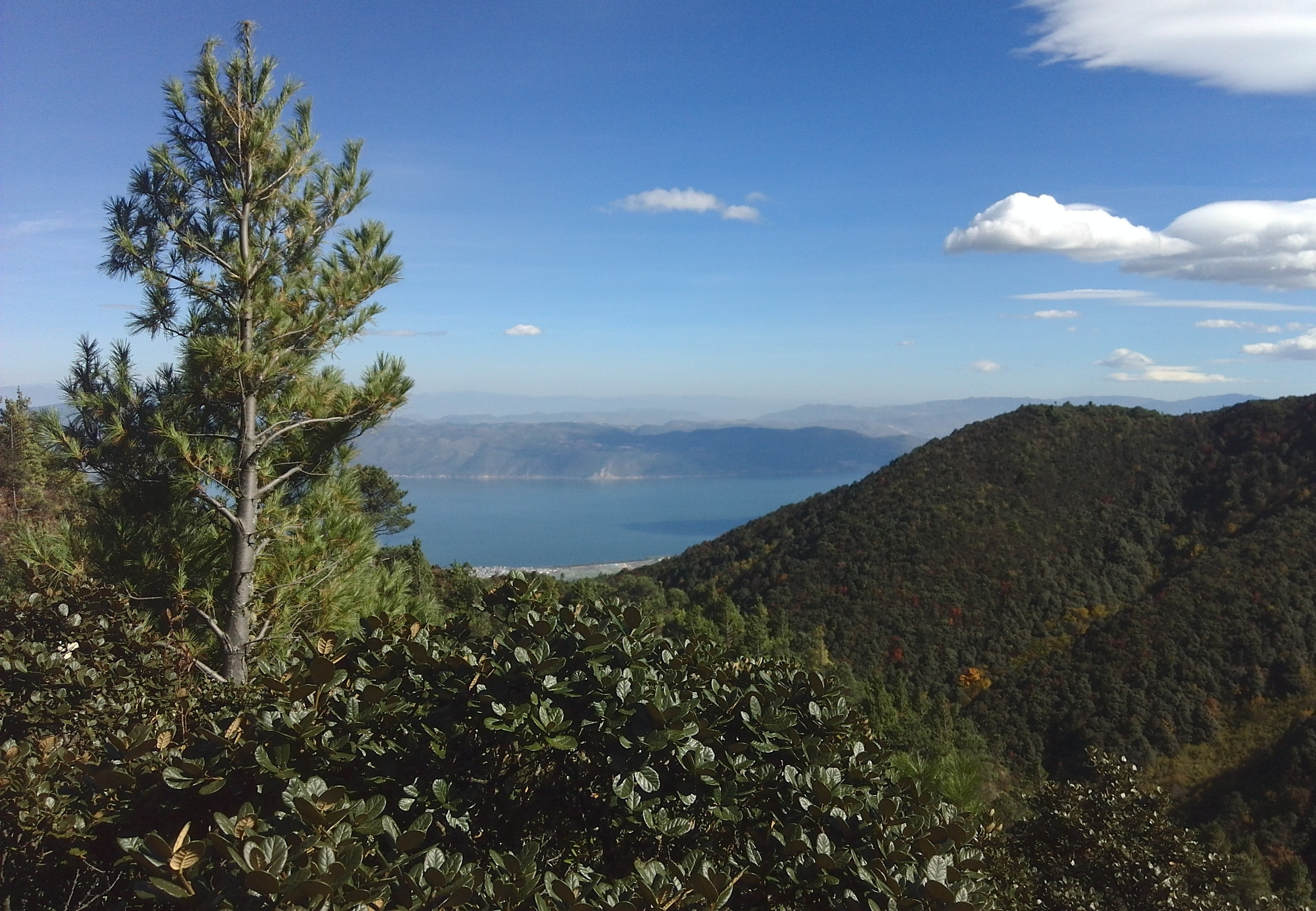 Erhai Lake and the cultivated valley beneath Cangshan near Dali